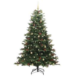 Berkfield Home Artificial Christmas Tree with 300 LEDs with Stand Green 240 cm - thumbnail 4