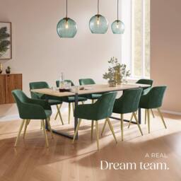 tectake Accent Chair Marilyn Set Of 4 - Dark Green/Gold in Dark Green - Size: 4 Pack - thumbnail 8
