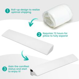 Costway Queen Size Bed Wedge Pillow Bolster Triangle Pillow Long Gap Filler Side Pocket in White - thumbnail 5