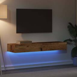 Berkfield Home TV Cabinets with LED Lights 2 pcs Old Wood 60x35x15.5 cm in Brown - thumbnail 4