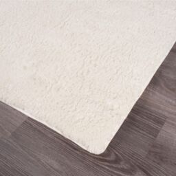 OHS Fluffy Teddy Rug Soft Floor Carpet Non Slip Area Mat in Cream - Size: 160 cm x 230 cm - thumbnail 3