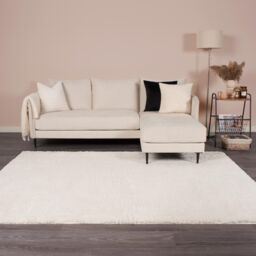 OHS Fluffy Teddy Rug Soft Floor Carpet Non Slip Area Mat in Cream - Size: 160 cm x 230 cm - thumbnail 2