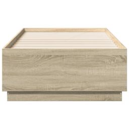 Berkfield Home Bed Frame with LED without Mattress Sonoma Oak 90x190 cm Single in Brown - thumbnail 6
