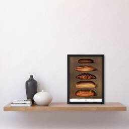 Artery8 Grocers Encyclopedia Framed Wall Art Print Baked Bread Loaves in Brown - Size: A4 - thumbnail 2