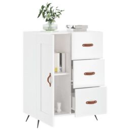 Berkfield Home Sideboard High Gloss White 69.5x34x90 cm Engineered Wood - thumbnail 4