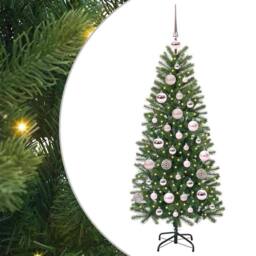 Berkfield Home Elegant Artificial Christmas Tree with 150 LEDs Green 120 cm PE a - thumbnail 3