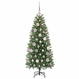 Berkfield Home Elegant Artificial Christmas Tree with 150 LEDs Green 120 cm PE a - thumbnail 1