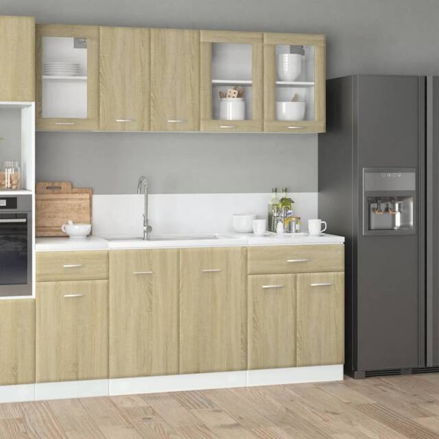 Berkfield Home 4 Piece Kitchen Cabinet Set Lyon Sonoma Oak Engineered Wood in Brown - image 1