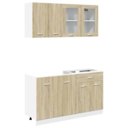 Berkfield Home 4 Piece Kitchen Cabinet Set Lyon Sonoma Oak Engineered Wood in Brown - thumbnail 2
