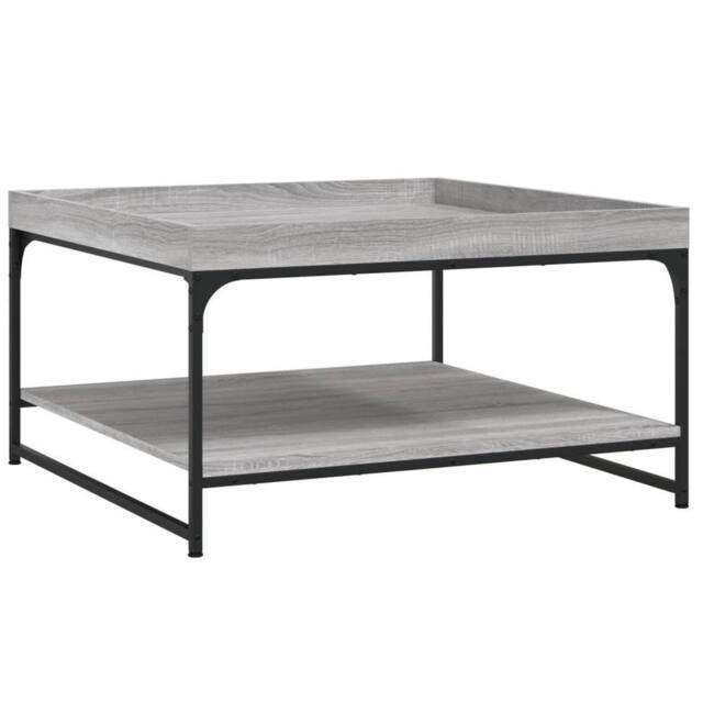 Berkfield Home Coffee Table Grey Sonoma 80x80x45 cm Engineered Wood & Iron - Size: 80 x 80 x 45 cm - image 1