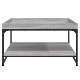 Berkfield Home Coffee Table Grey Sonoma 80x80x45 cm Engineered Wood & Iron - Size: 80 x 80 x 45 cm - thumbnail 4