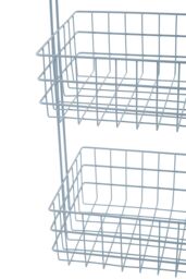 Orsina Modern Design 3 Tier Black Storage Caddy With Handles, Wire Shower Caddy, Organiser Shelf For Laundry in Silver - thumbnail 5