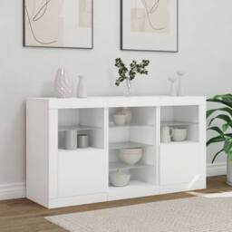 Berkfield Home Sideboard with LED Lights White 123x37x67 cm - Size: 123 x 37 x 67 cm - thumbnail 1