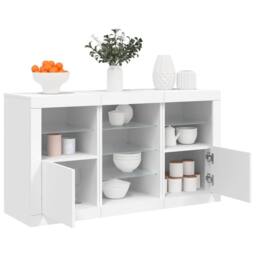 Berkfield Home Sideboard with LED Lights White 123x37x67 cm - Size: 123 x 37 x 67 cm - thumbnail 2