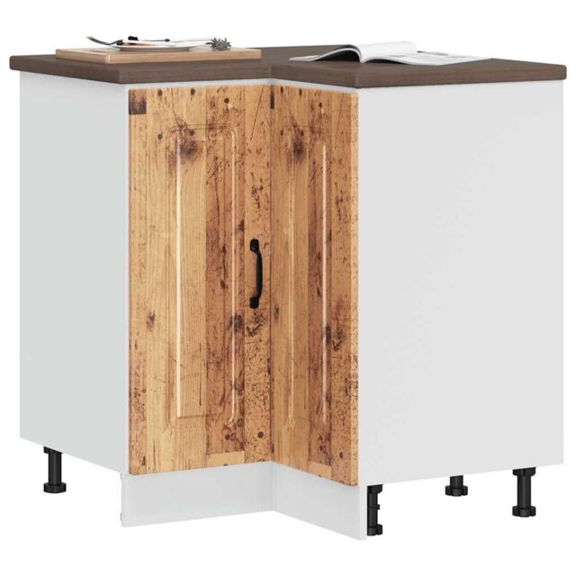 Berkfield Home Kitchen Corner Base Cabinet Kalmar Old Wood Engineered Wood in Brown - image 1