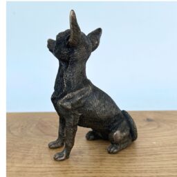 Animal Crackers Chihuahua Dog Miniature Collectable Figurine In Solid Cold Cast Bronze, Gift Boxed in Bronze - thumbnail 4