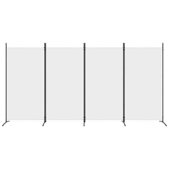 Berkfield Home Durable 4-Panel Room Divider White 346x180 cm Fabric - image 1