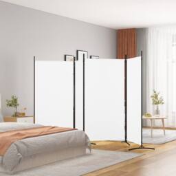 Berkfield Home Durable 4-Panel Room Divider White 346x180 cm Fabric - thumbnail 2
