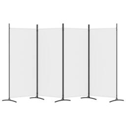 Berkfield Home Durable 4-Panel Room Divider White 346x180 cm Fabric - thumbnail 4