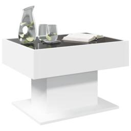 Berkfield Home Coffee Table with LED White 70x50x45 cm Engineered Wood - Size: 70 x 50 x 45 cm - thumbnail 5