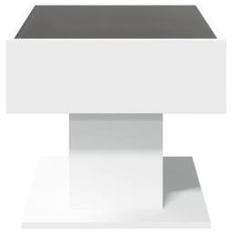 Berkfield Home Coffee Table with LED White 70x50x45 cm Engineered Wood - Size: 70 x 50 x 45 cm - thumbnail 7