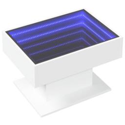 Berkfield Home Coffee Table with LED White 70x50x45 cm Engineered Wood - Size: 70 x 50 x 45 cm - thumbnail 3