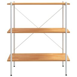 Berkfield Home 3-Tier Shelving Unit White & Oak 80x40x92 cm - Size: 80 x 40 x 92 cm - thumbnail 3