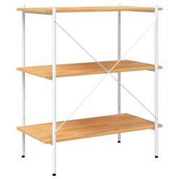 Berkfield Home 3-Tier Shelving Unit White & Oak 80x40x92 cm - Size: 80 x 40 x 92 cm - thumbnail 5