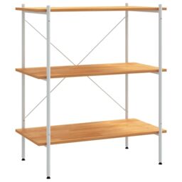 Berkfield Home 3-Tier Shelving Unit White & Oak 80x40x92 cm - Size: 80 x 40 x 92 cm - thumbnail 2