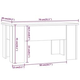 Berkfield Home Modern Coffee Table Smoked Oak 79x49x41 cm Engineered Wood in Brown - Size: 79 x 49 x 41 cm - thumbnail 8