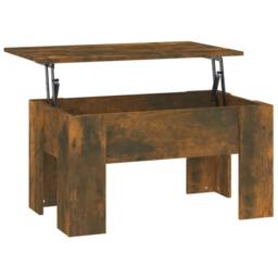 Berkfield Home Modern Coffee Table Smoked Oak 79x49x41 cm Engineered Wood in Brown - Size: 79 x 49 x 41 cm - thumbnail 5