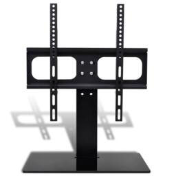 Berkfield Home Pedestal TV Stand for 26-42 Inch Screen Max VESA 400x400 mm 30kg in Black - thumbnail 2