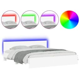 Berkfield Home Bed Frame with LED without Mattress White 180x200 cm Super King - thumbnail 1