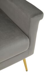 Orsina Mink Velvet Armchair For Livingroom, Modern Sturdy chair, Velvet Upholstered Accent Chair For Reading Book in Grey - thumbnail 5