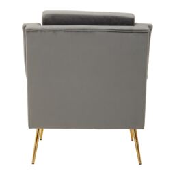 Orsina Mink Velvet Armchair For Livingroom, Modern Sturdy chair, Velvet Upholstered Accent Chair For Reading Book in Grey - thumbnail 4