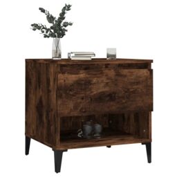 Berkfield Home Side Tables 2 pcs Smoked Oak 50x46x50 cm Engineered Wood in Brown - Size: 50 x 46 x 50 cm - thumbnail 4