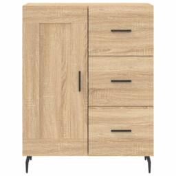 Berkfield Home Sideboard Sonoma Oak 69.5x34x90 cm Engineered Wood in Tan - thumbnail 5