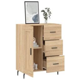 Berkfield Home Sideboard Sonoma Oak 69.5x34x90 cm Engineered Wood in Tan - thumbnail 4
