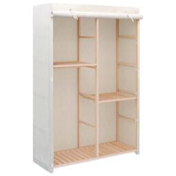 Berkfield Home Decorative 3-Tier Clothes Wardrobe 110x40x170 cm in White - Size: 110 x 40 x 170 cm - thumbnail 2