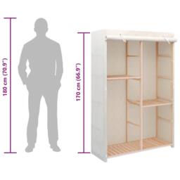 Berkfield Home Decorative 3-Tier Clothes Wardrobe 110x40x170 cm in White - Size: 110 x 40 x 170 cm - thumbnail 8
