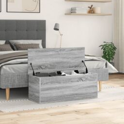 Berkfield Home Storage Box Grey Sonoma 90x35x35 cm Engineered Wood - Size: 90 x 35 x 35 cm - thumbnail 3