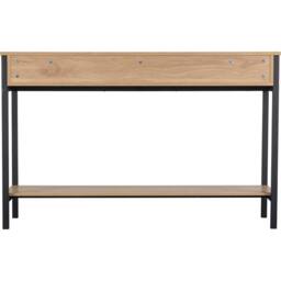 Seconique Miami 2 Drawer Console Table - Oak Effect / Black in Light Oak - thumbnail 5