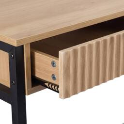 Seconique Miami 2 Drawer Console Table - Oak Effect / Black in Light Oak - thumbnail 7