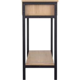 Seconique Miami 2 Drawer Console Table - Oak Effect / Black in Light Oak - thumbnail 6