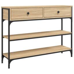 Berkfield Home Console Table Sonoma Oak 100x25x75 cm Engineered Wood in Light Oak - Size: 100 x 25 x 75 cm