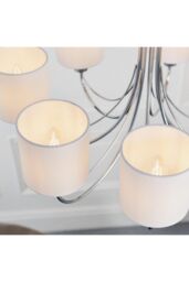 Netlighting Phantom 7 Light Multi Arm Chandelier Chrome & White Tc Fabric Finish E14 in Grey - thumbnail 5
