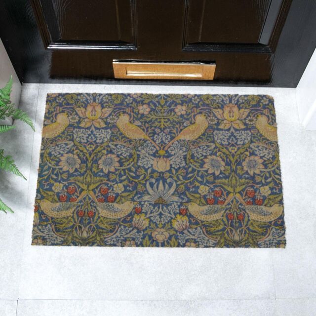 Artsy Mats Strawberry Thief William Morris Doormat (60 x 40cm) in Brown - Size: 40 cm x 60 cm - image 1