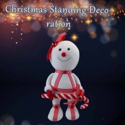 VFM e-Store Christmas Snowman Decoration 35cm x 17cm White X 1 - Size: 35 cm x 17 cm - thumbnail 3