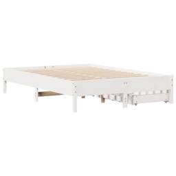 Berkfield Home Full Bed Frame without Mattress White 120x200 cm Solid Wood Pine - Size: Small Double - thumbnail 8