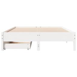 Berkfield Home Full Bed Frame without Mattress White 120x200 cm Solid Wood Pine - Size: Small Double - thumbnail 4